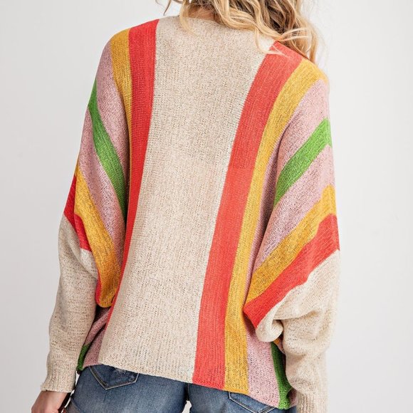Iris Rainbow Stripe Open Cardigan - Picture 5 of 10